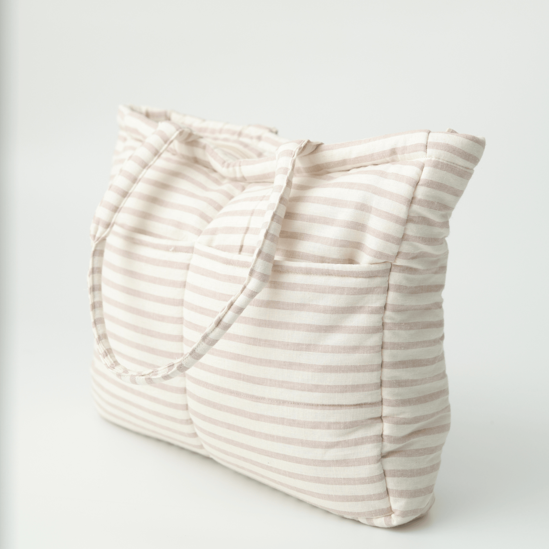 Zoey diaper bag Almond Stripe Tote Diaper Bag (100% Cotton)