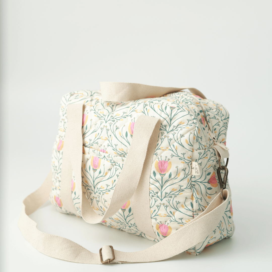 Zoey diaper bag Meadow Bloom Quilted Diaper Bag (100% Cotton)
