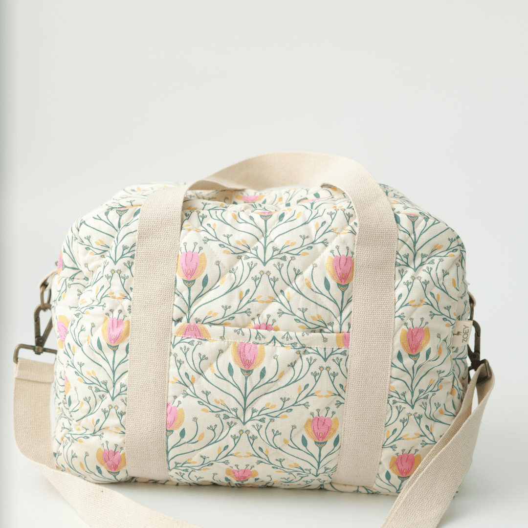 Zoey diaper bag Meadow Bloom Quilted Diaper Bag (100% Cotton)