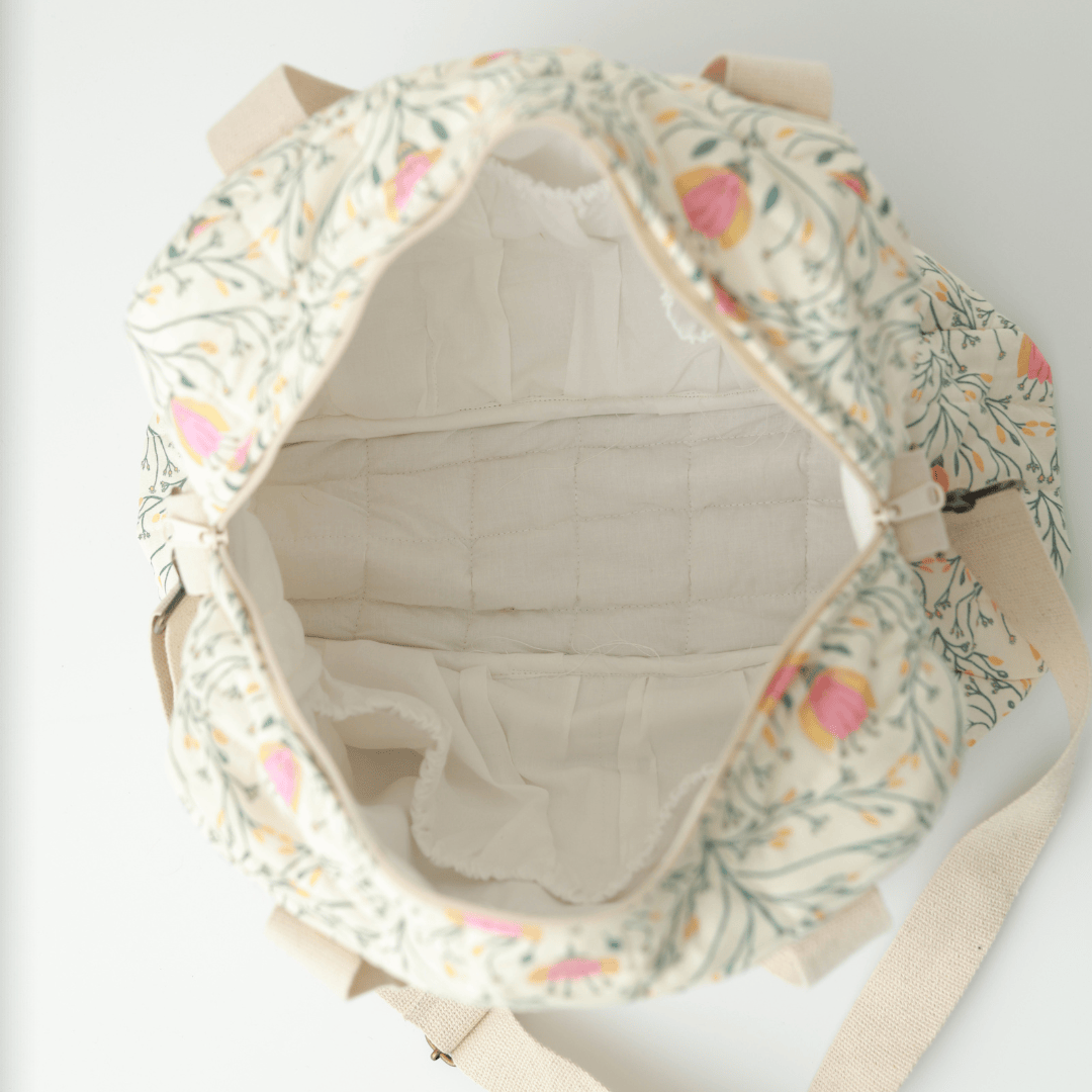 Zoey diaper bag Meadow Bloom Quilted Diaper Bag (100% Cotton)
