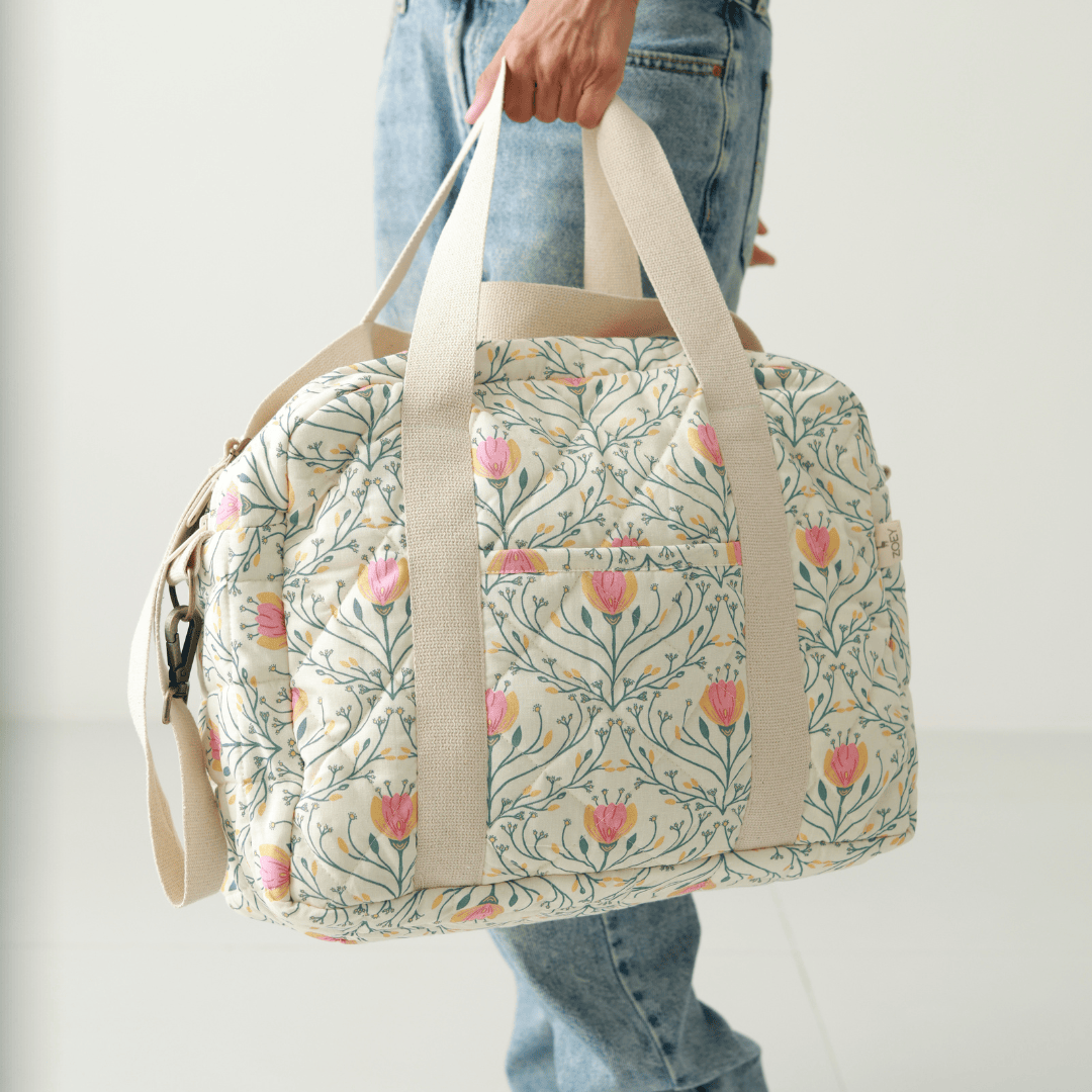 Zoey diaper bag Meadow Bloom Quilted Diaper Bag (100% Cotton)