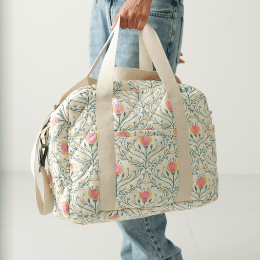 Zoey diaper bag Meadow Bloom Quilted Diaper Bag (100% Cotton)