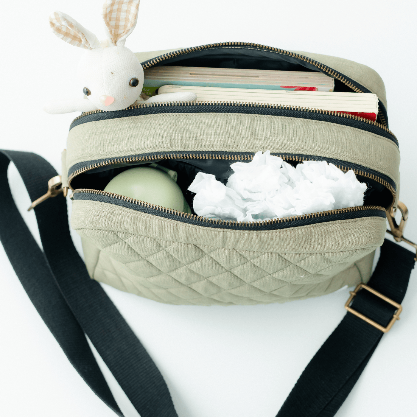 Zoey diaper bag The GoGreen Sling Diaper Bag (Linen Cotton - Green)