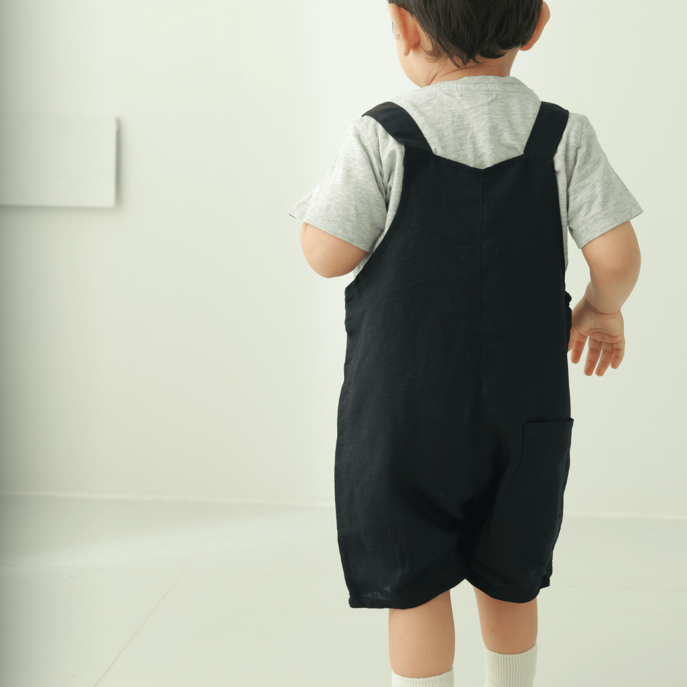 Zoey Dungarees Helicopter Ride Linen Cotton Unisex Dungaree (Black)