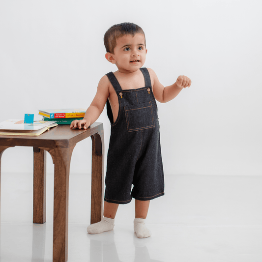 Zoey Dungarees Pocketful of Play Jeans Cotton Unisex Dungaree (Black)