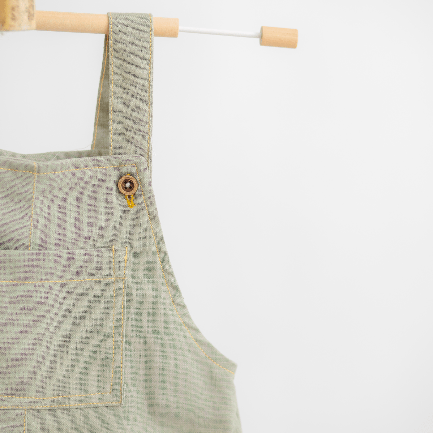 Zoey Dungarees Pocketful of Play Linen Cotton Unisex Dungaree (Sage Green)