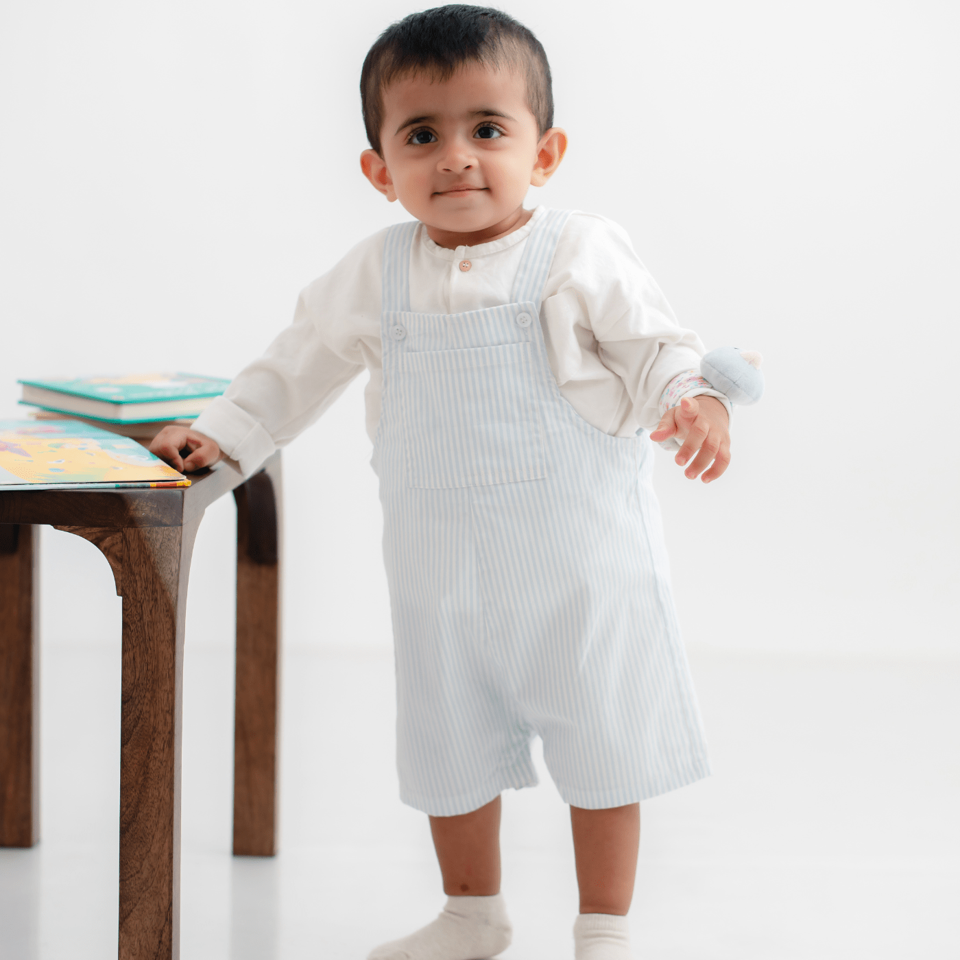Zoey Dungarees Tiny Sailor Cotton Dungaree (Blue Stripes)