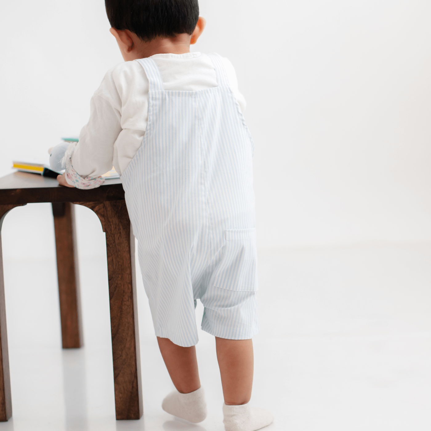 Zoey Dungarees Tiny Sailor Cotton Dungaree (Blue Stripes)