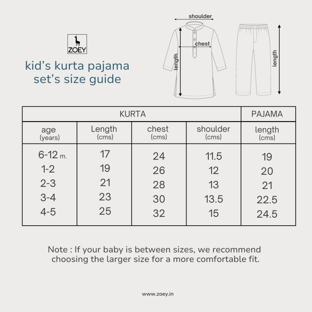 Zoey Ethnic Wear Festive Tusker Kurta Pajama Set for Kids