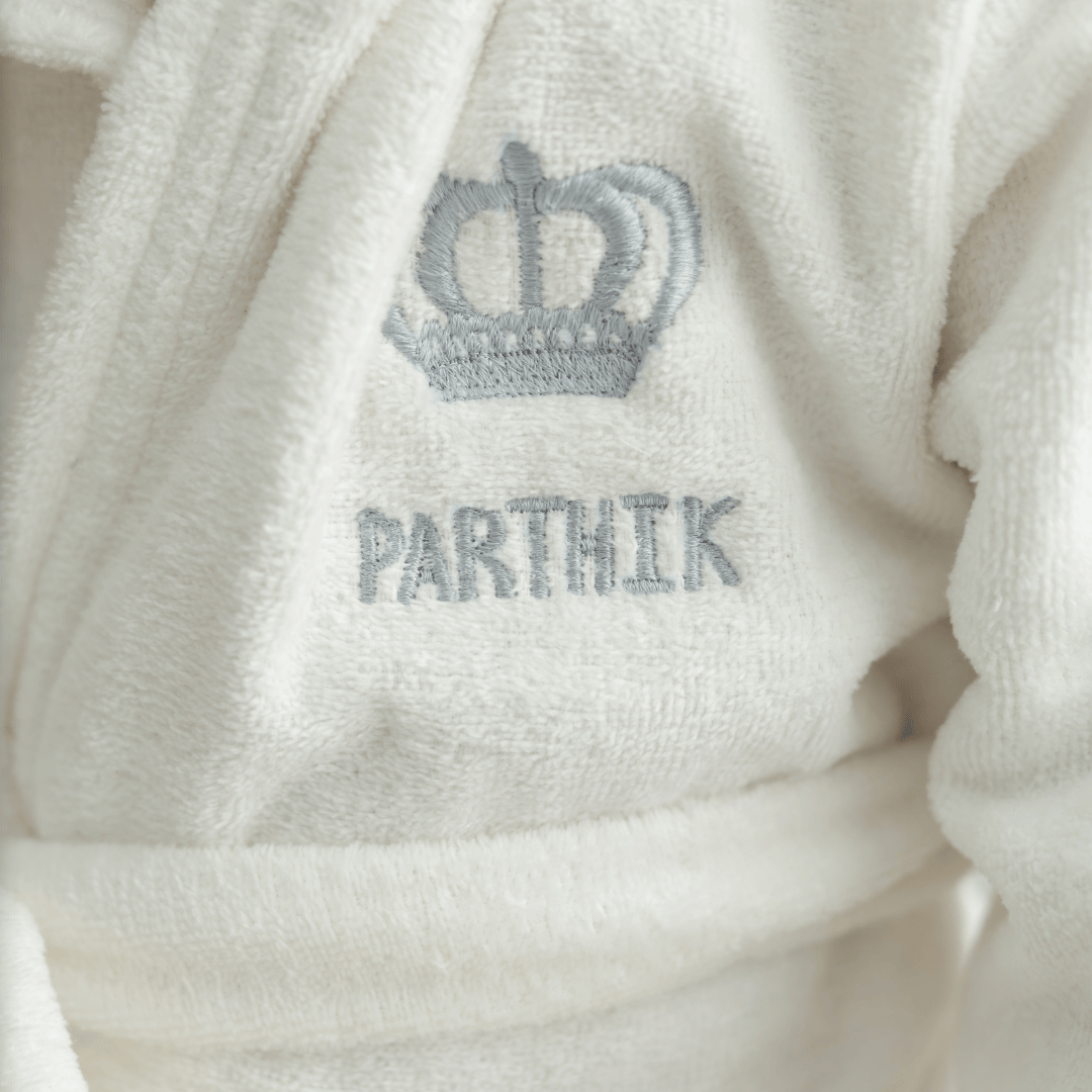 Zoey Hooded towel Grey / 1 - 3 Years Little Monarch Hooded Bathrobe (Can be Personalised)