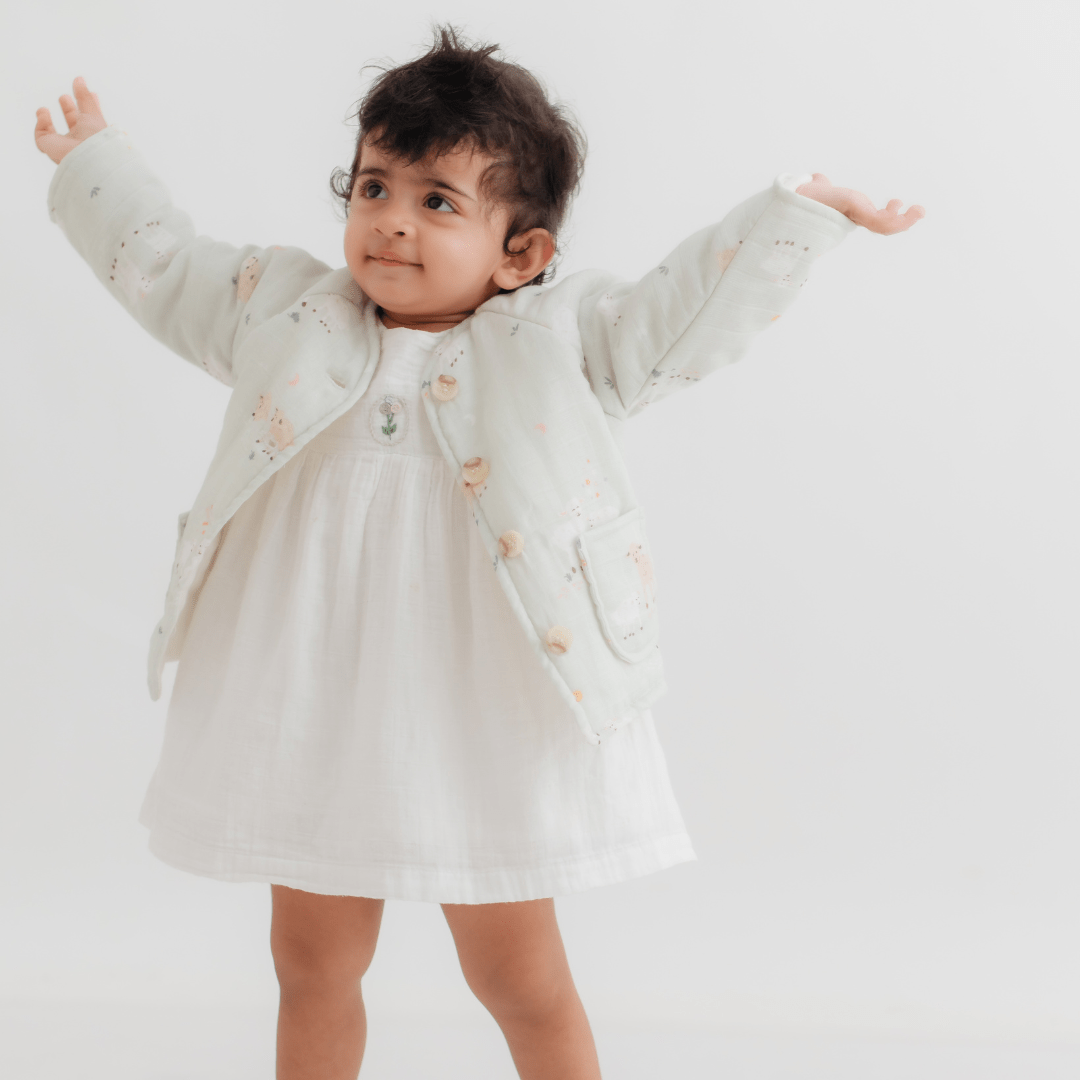 Zoey Jacket Little Lamb Full Sleeve Muslin Winter Jacket