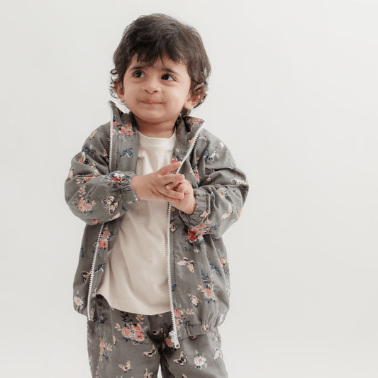 Zoey Jacket The Bloom Edit - Grey Floral Co-ord (Jacket + Lower)