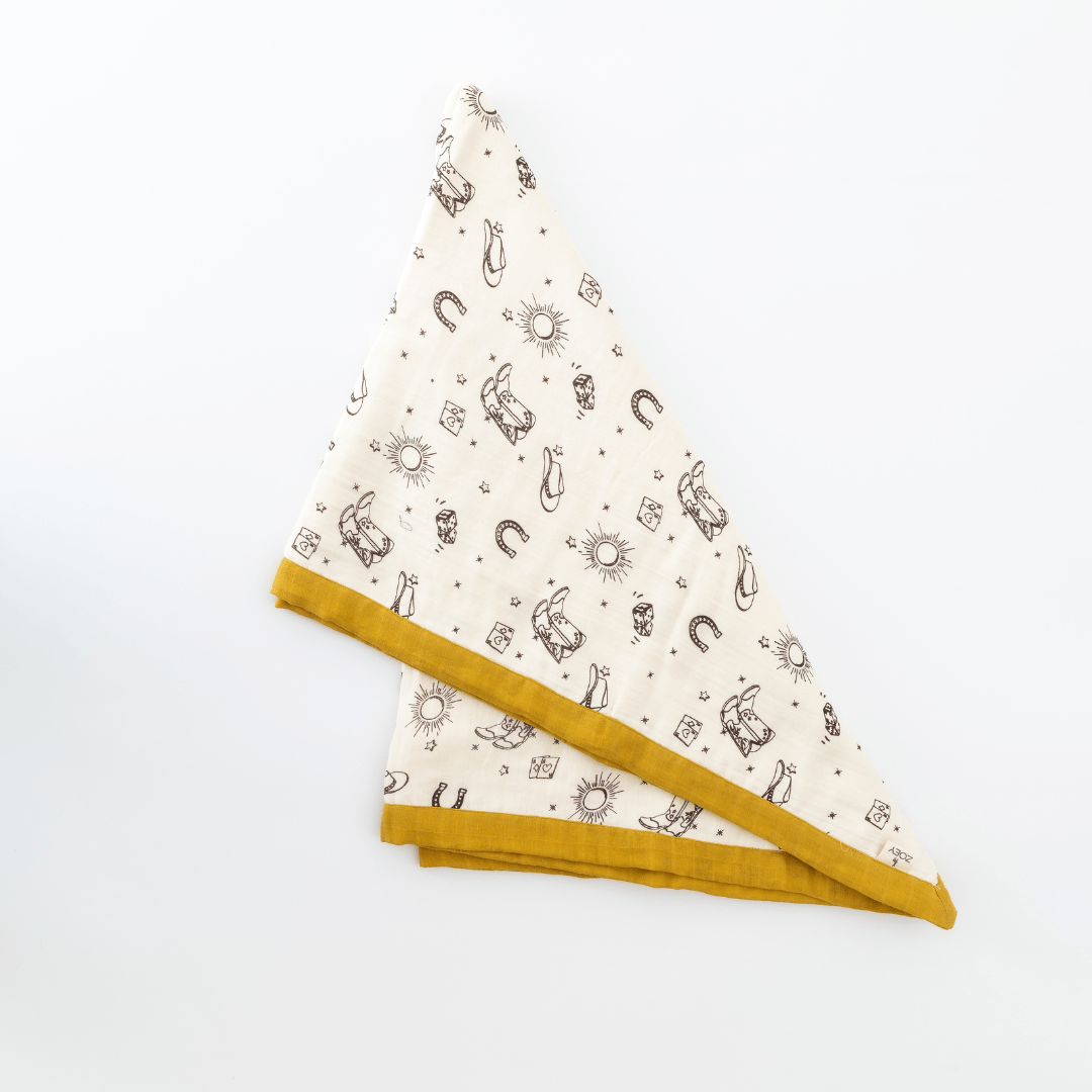 Zoey muslin blanket Wild Wild West Muslin Blanket (Two-Layer Dohar),GOTS Certified,LargeSize