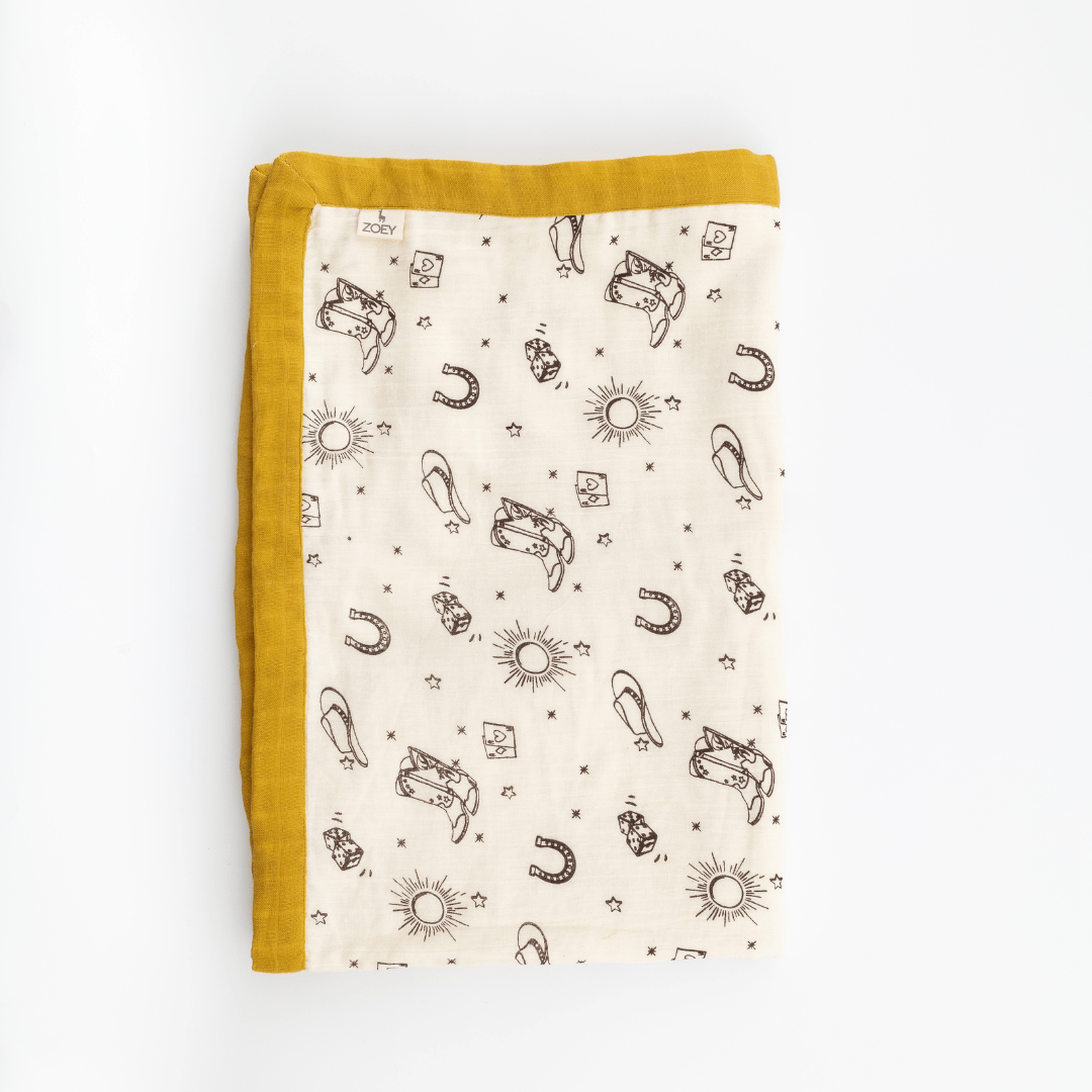 Zoey muslin blanket Wild Wild West Muslin Blanket (Two-Layer Dohar),GOTS Certified,LargeSize