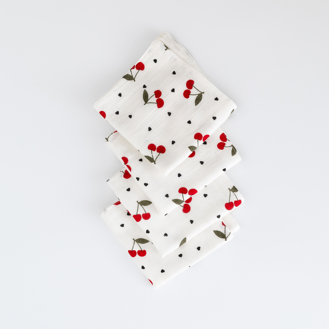 Zoey muslin napkins BlushBerry Muslin Napkins/Wash Cloth (Set Of 4)