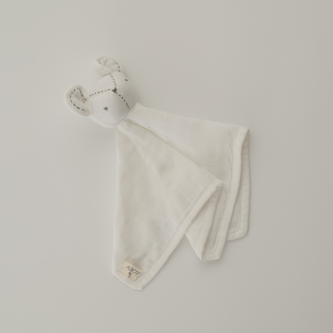 Zoey muslin napkins White Nibbles Muslin Comforter for Baby