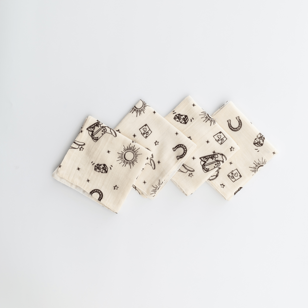 Zoey muslin napkins Wild Wild West Muslin Napkins/Wash Cloth (Set Of 4)