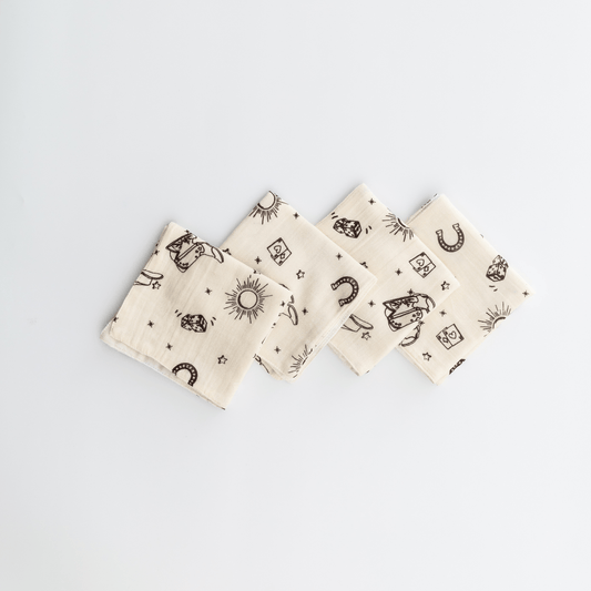 Zoey muslin napkins Wild Wild West Muslin Napkins/Wash Cloth (Set Of 4)