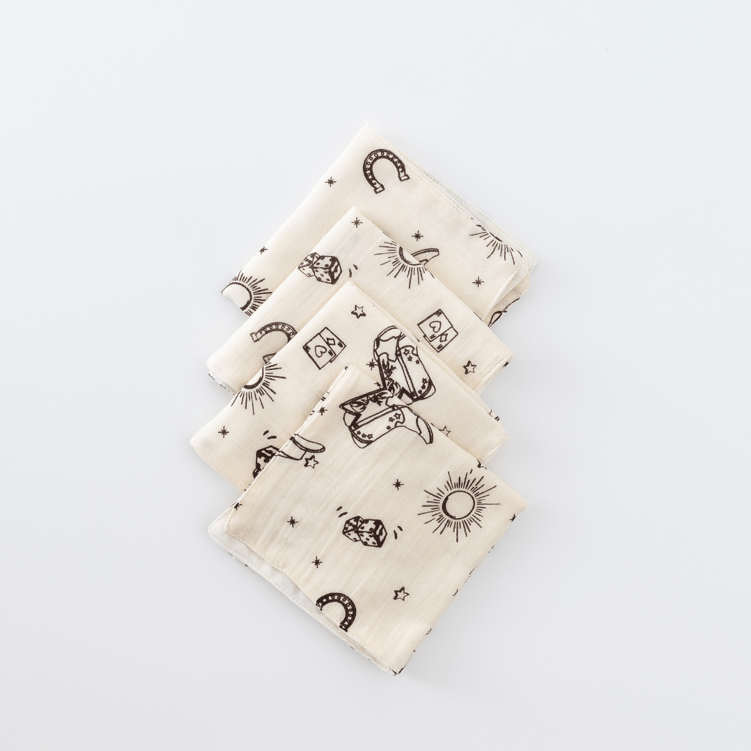 Zoey muslin napkins Wild Wild West Muslin Napkins/Wash Cloth (Set Of 4)