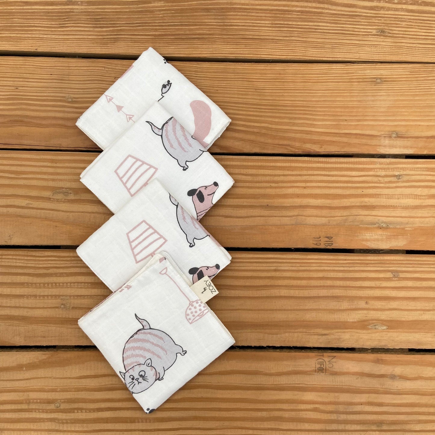 Zoey muslin napkins Woofles & Purrito Muslin Napkins