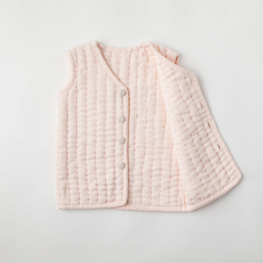 Zoey newborn wearables Rosette Muslin Quilted jacket (0-6 months)