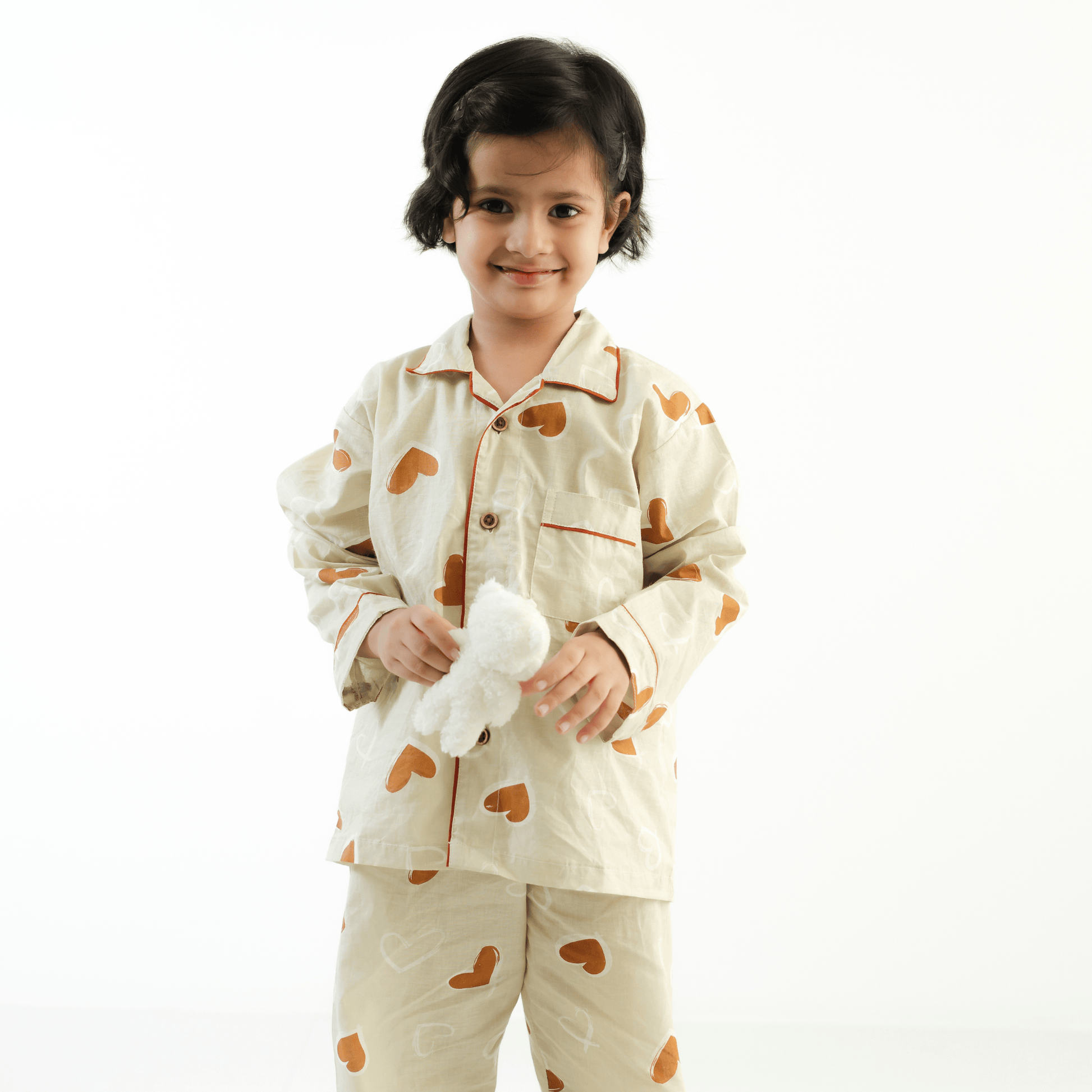 Zoey night suit Heart Mode On -  Kids Night Suit (Personalised)