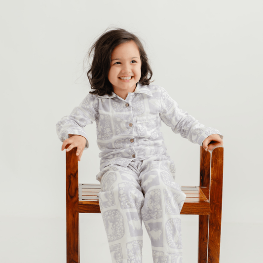 Zoey night suit Lavender Meadow Kids Night Suit (Pure Cotton)