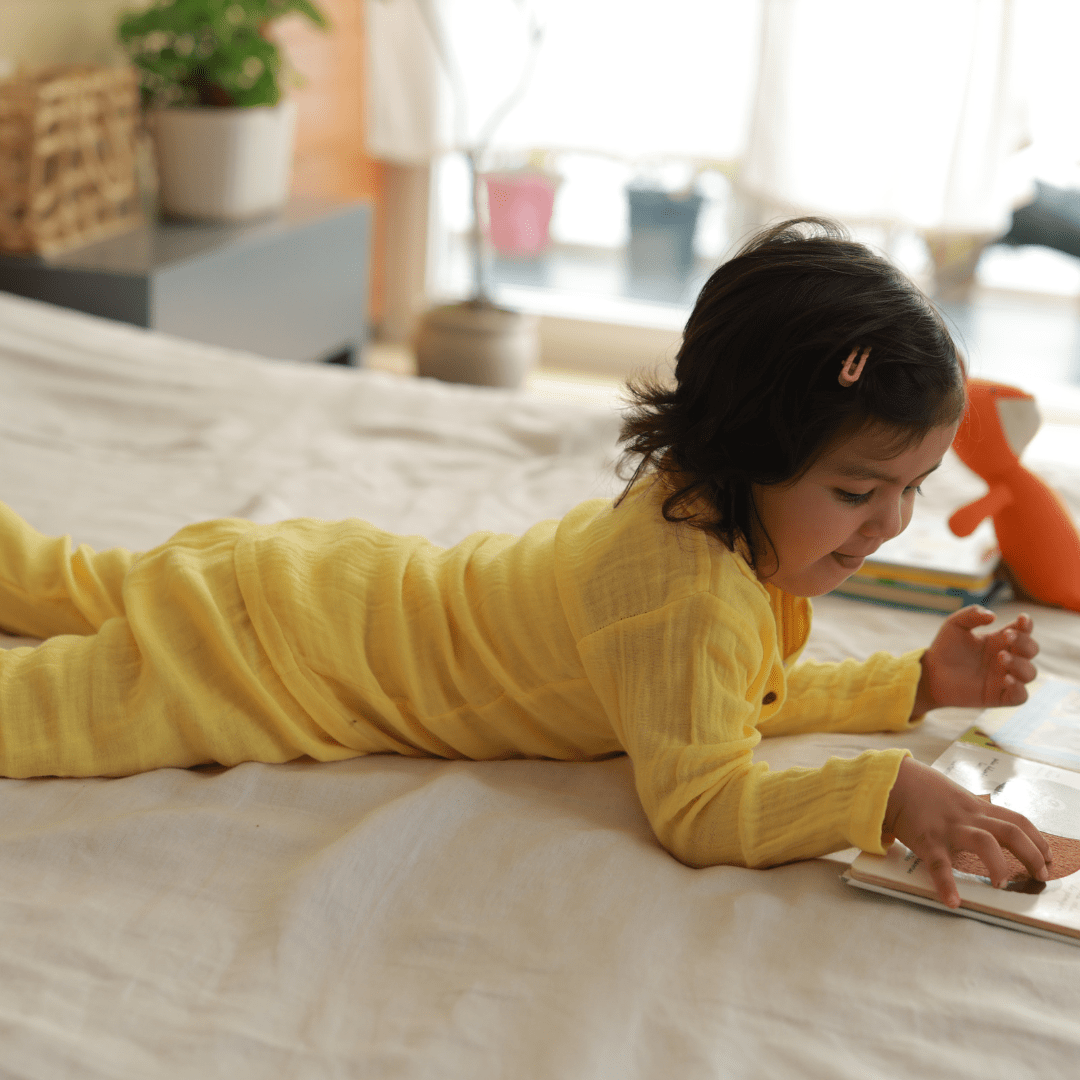 Zoey night suit Lemon Drop Organic Muslin Nightsuit