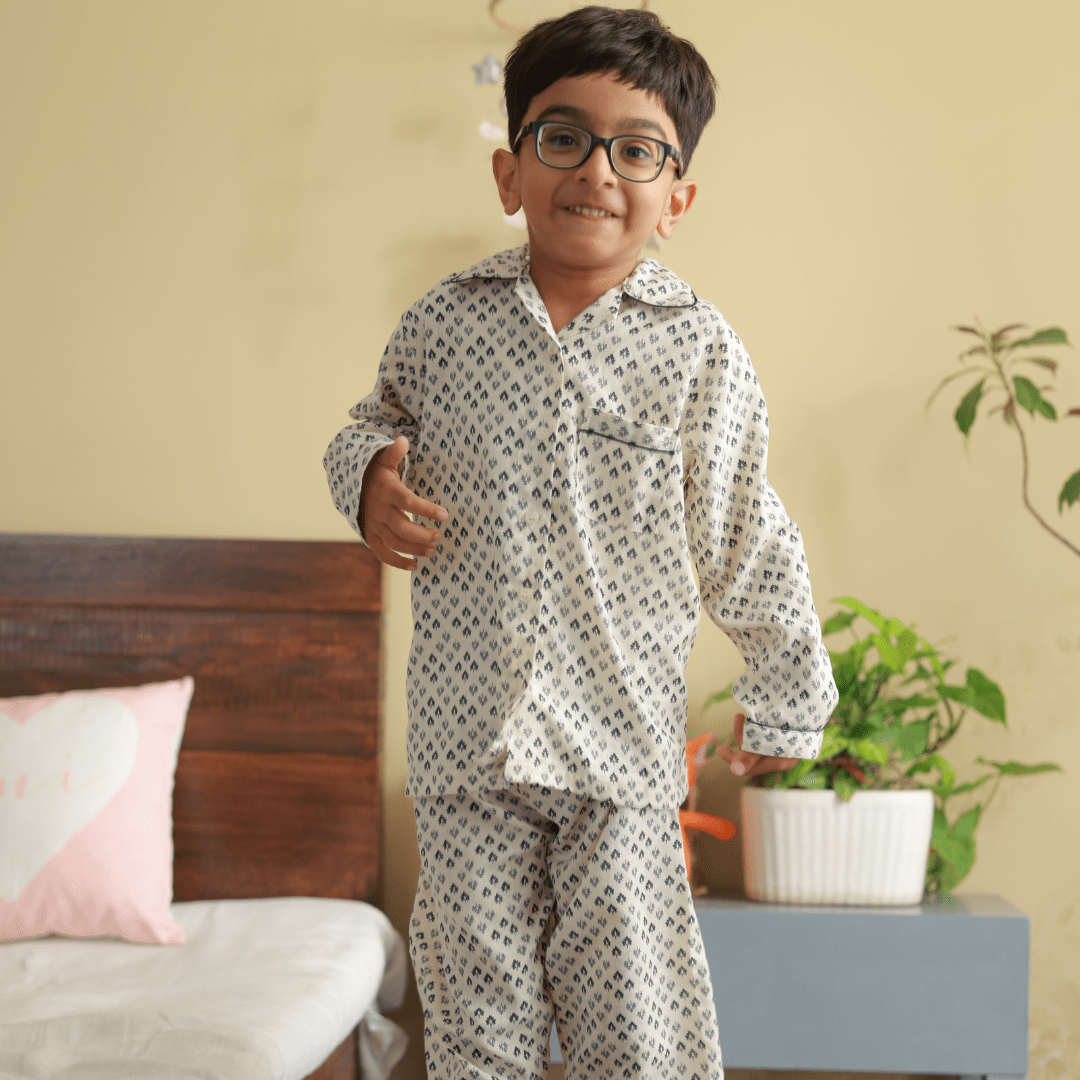 Zoey night suit Little Leaflet Cotton Night Suit