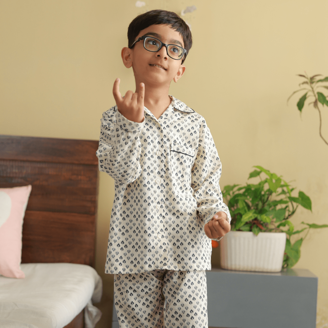 Zoey night suit Little Leaflet Cotton Night Suit