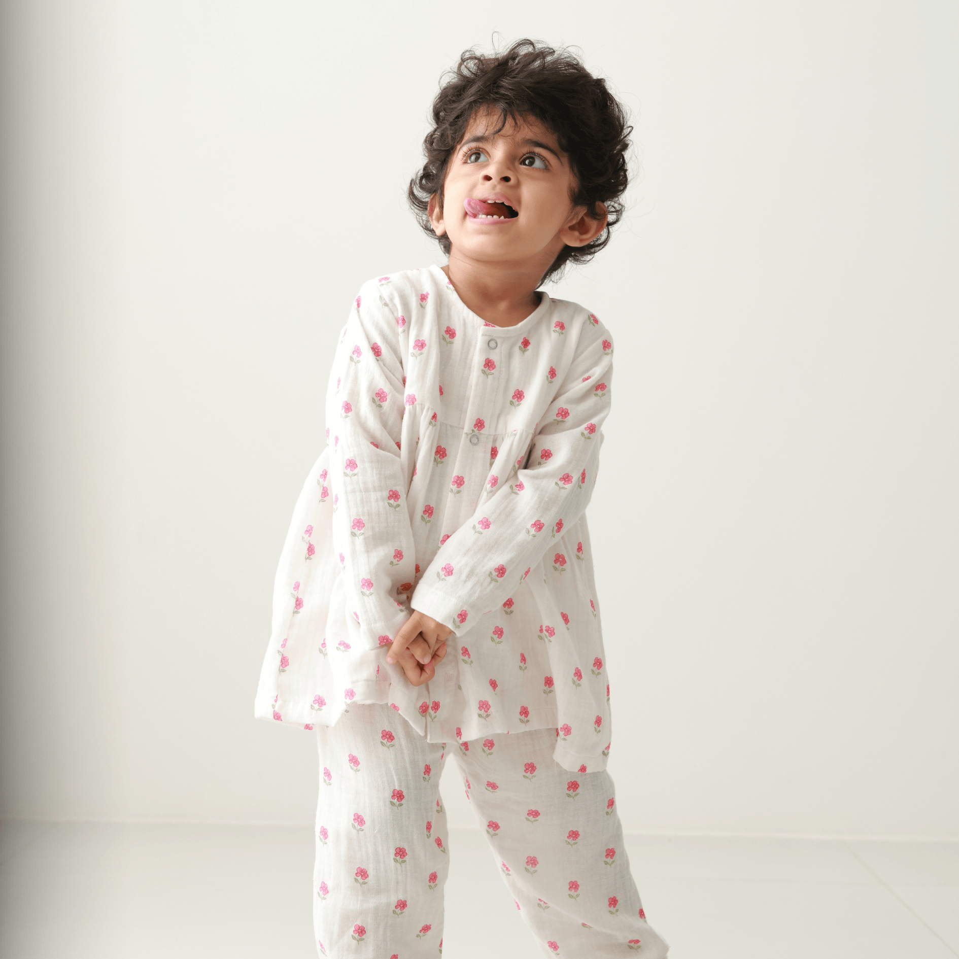 Zoey night suit Morning Cuddles Muslin Girls Night Suit
