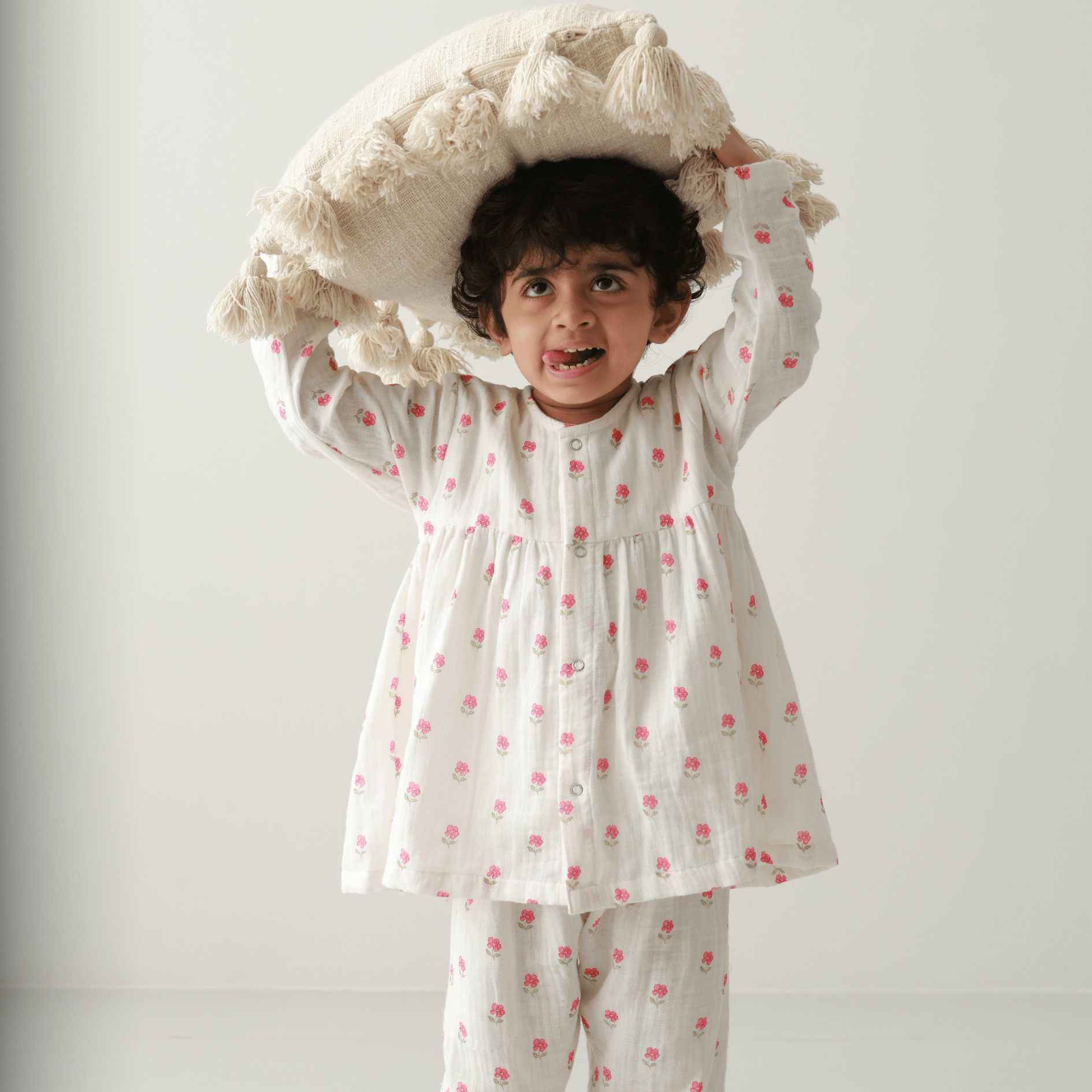 Zoey night suit Morning Cuddles Muslin Girls Night Suit