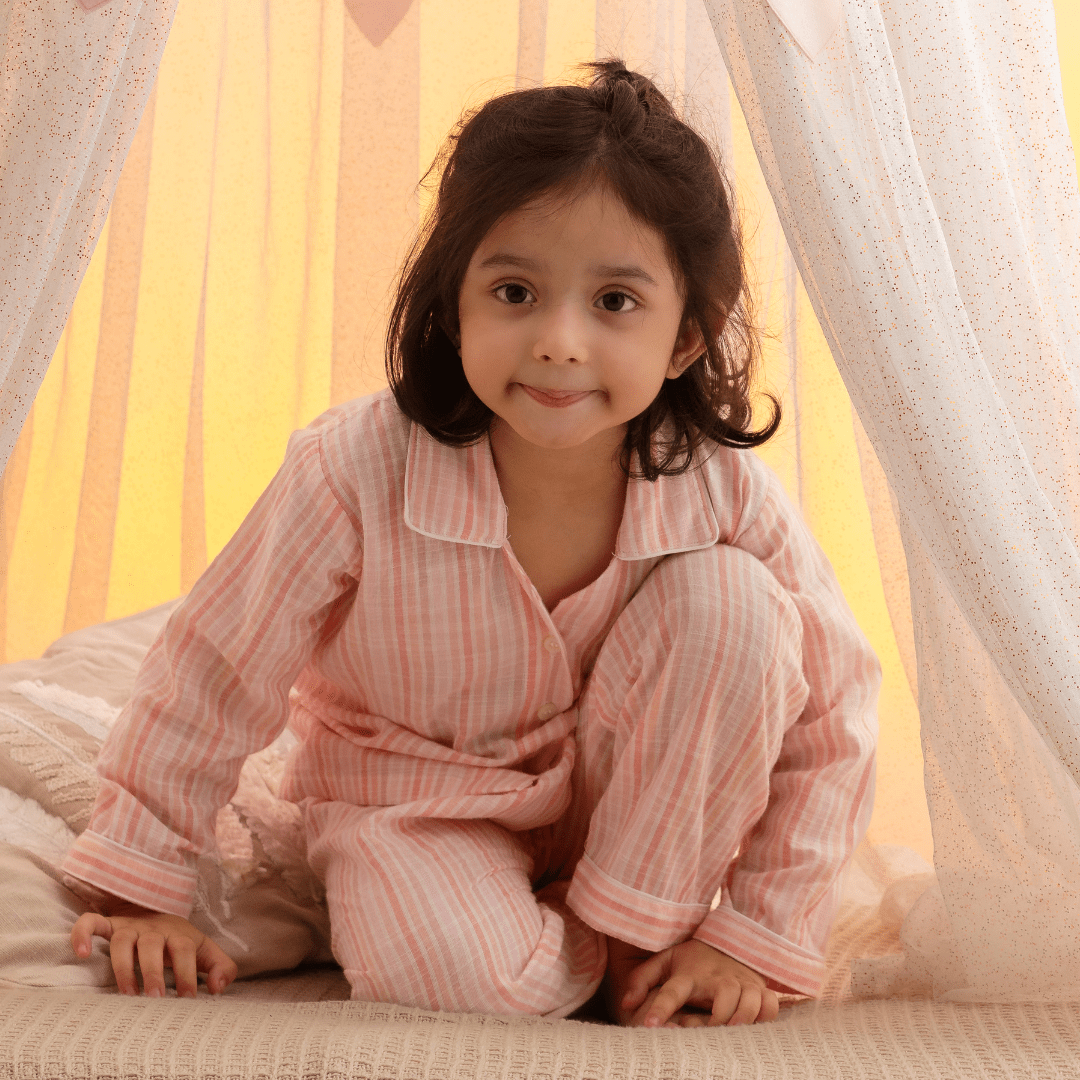 Zoey night suit Pillowtime Pink Cotton Night Suit