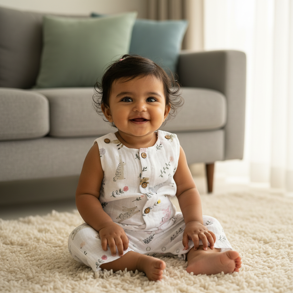 Zoey romper Forest Hop Muslin Romper/Jumpsuit/Onesie