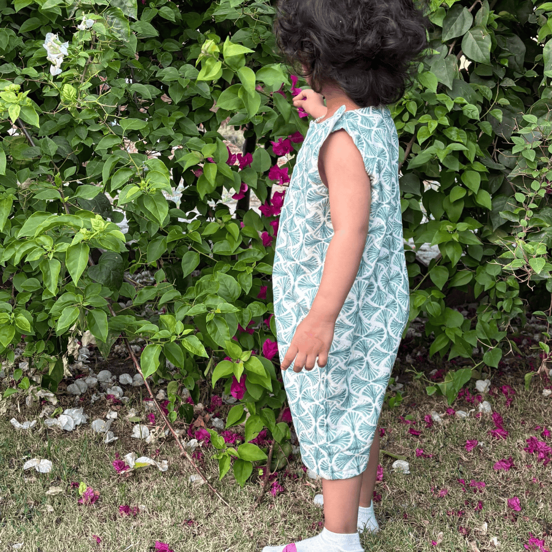 Zoey romper Palm Breeze - Double Layer Muslin Romper