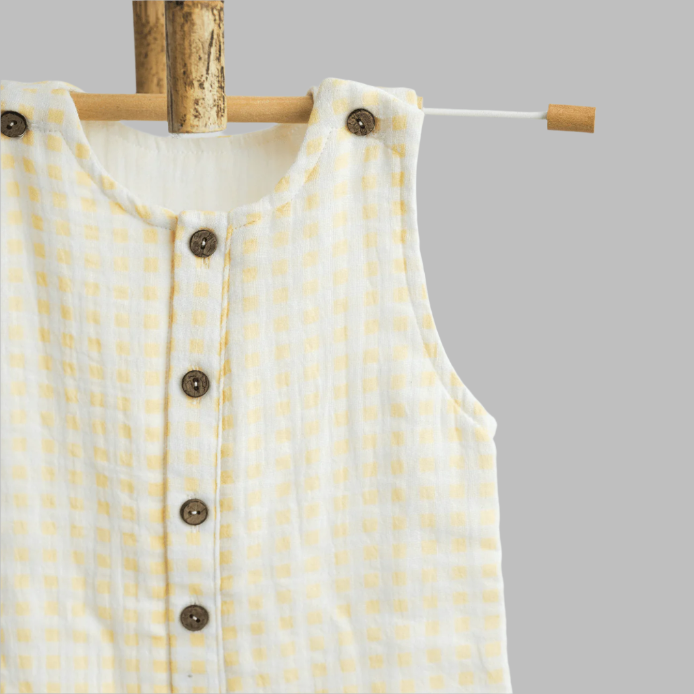 Zoey romper Sunshine Squares Double Layer Muslin Romper/Jumpsuit/Onesie
