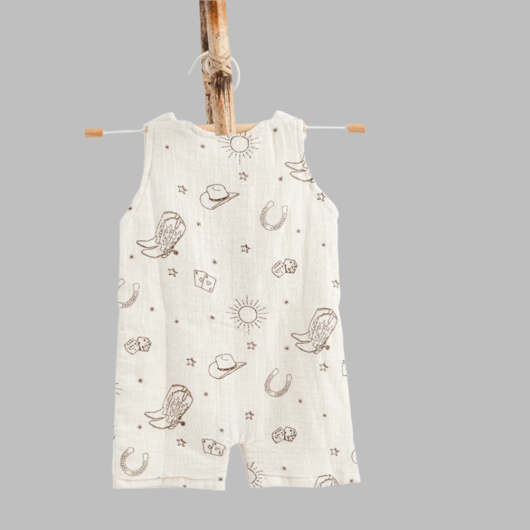 Zoey romper Wild Wild West Double Layer Muslin Romper/Jumpsuit/Onesie
