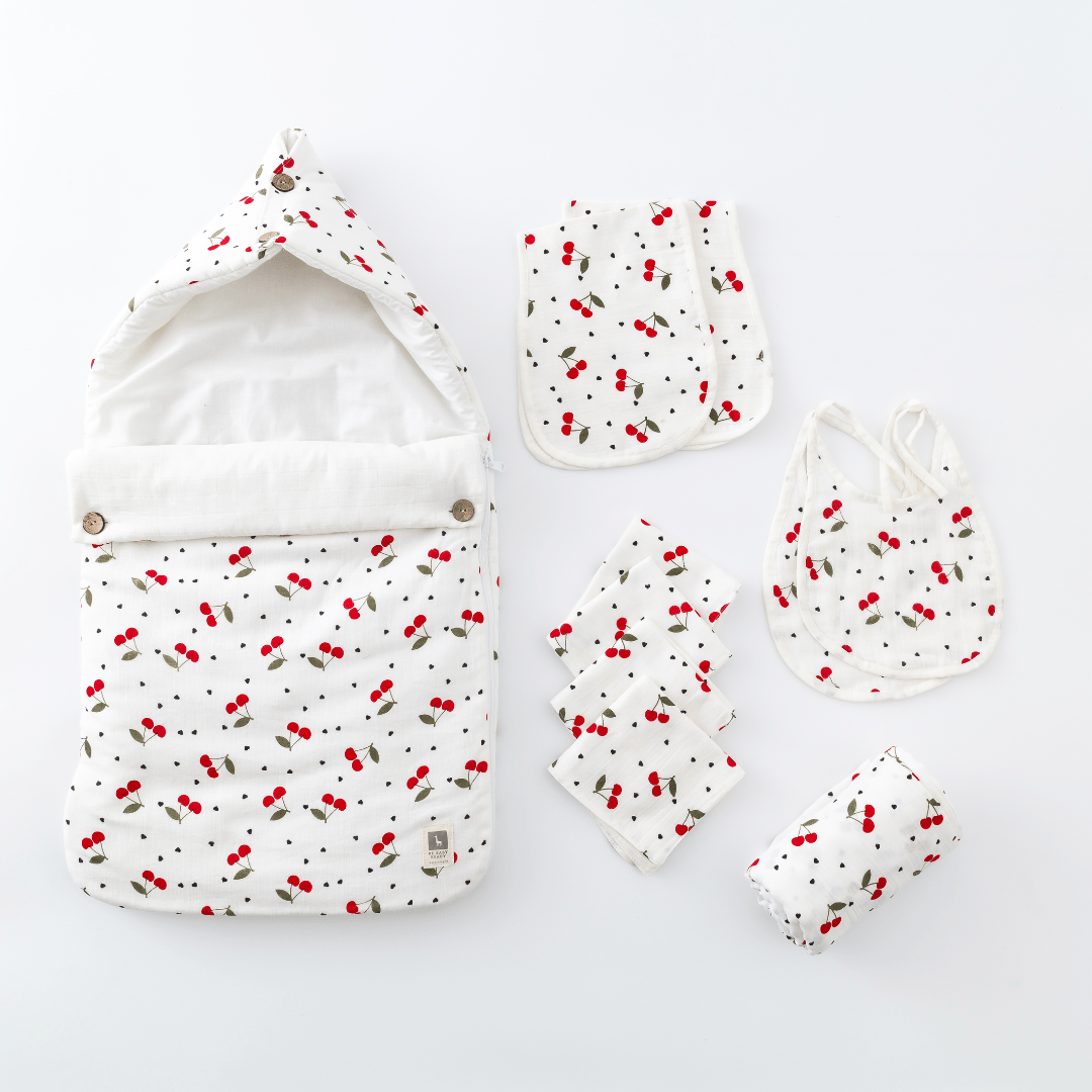 Zoey save on combos Be Baby Ready Combo - BlushBerry (total 8 Muslin Items)