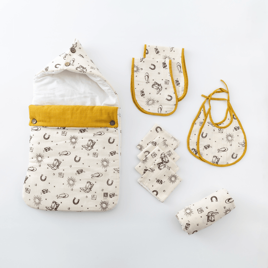 Zoey save on combos Be Baby Ready Combo - Wild Wild West (total 8 Muslin Items)