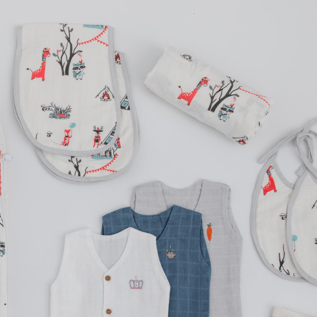 Zoey save on combos Hospital Bag Must Haves - Bohemian Theme (total 16 Muslin Items)