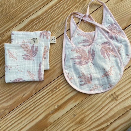 Zoey save on combos Muhly Grass Bibs & Napkins