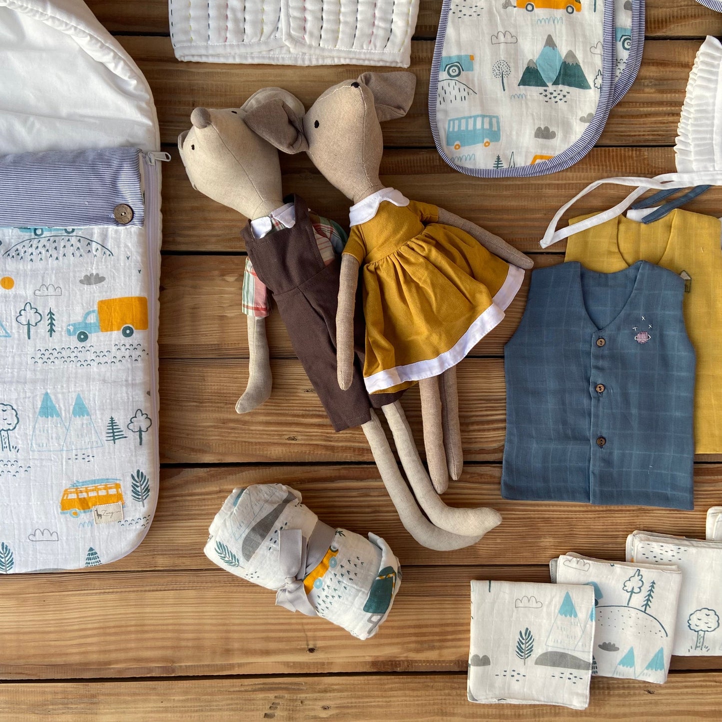 Zoey save on combos Newborn Essentials Super Combo - Little Camper Theme (total 19 items)