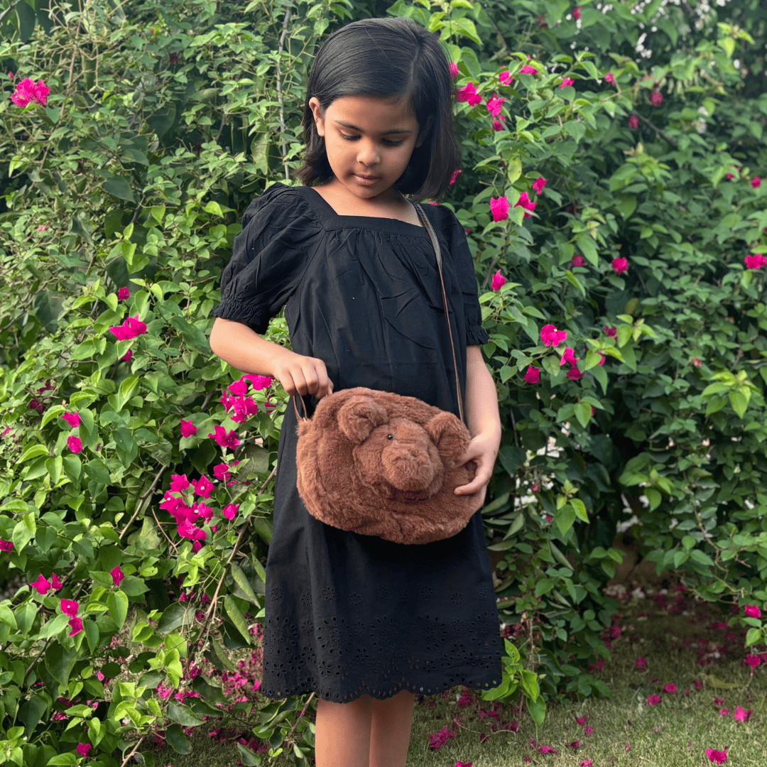 Zoey sling bag Fluffy Teddy Crossbody Bag (Brown)