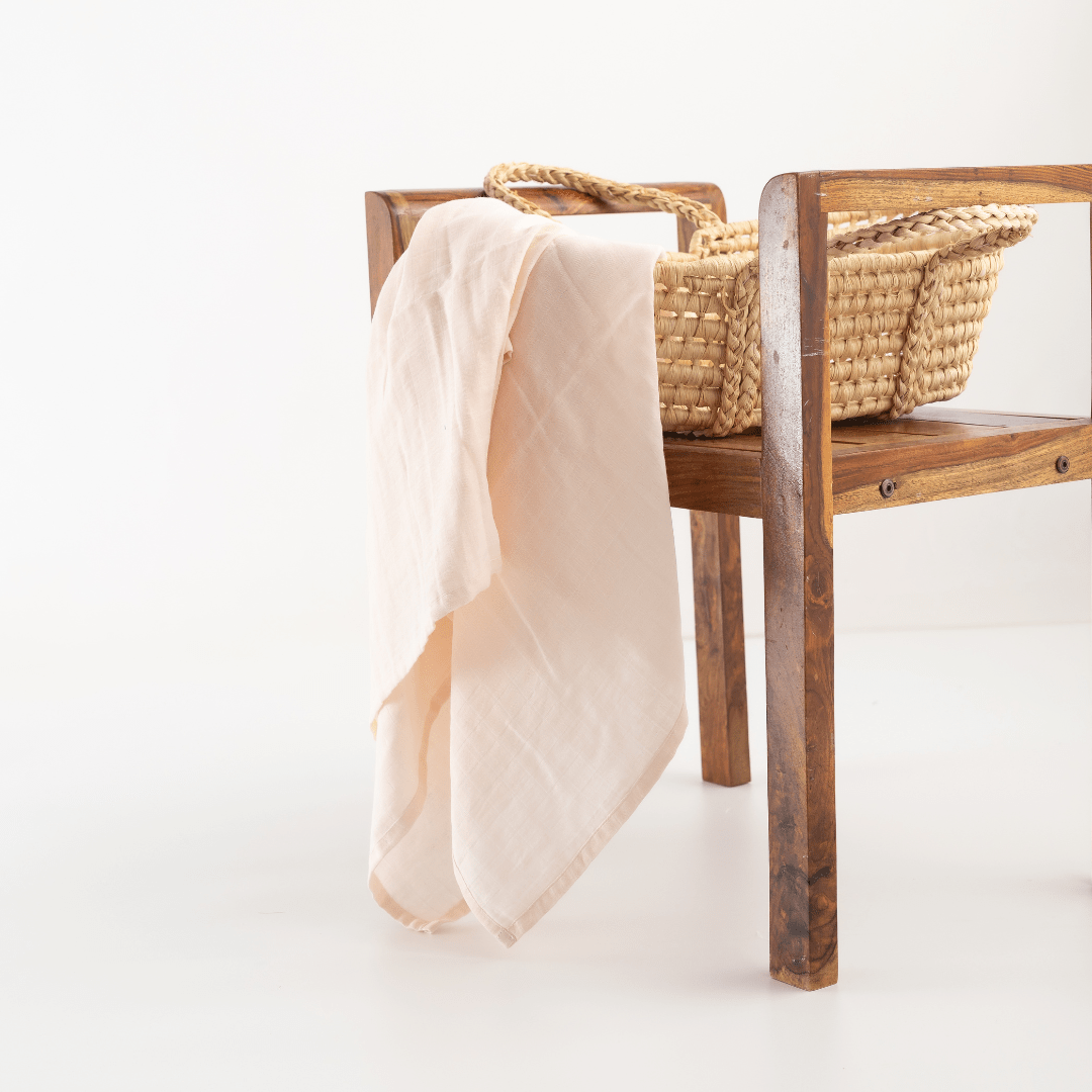 Zoey Swaddle Blush Pink Organic Muslin Swaddle