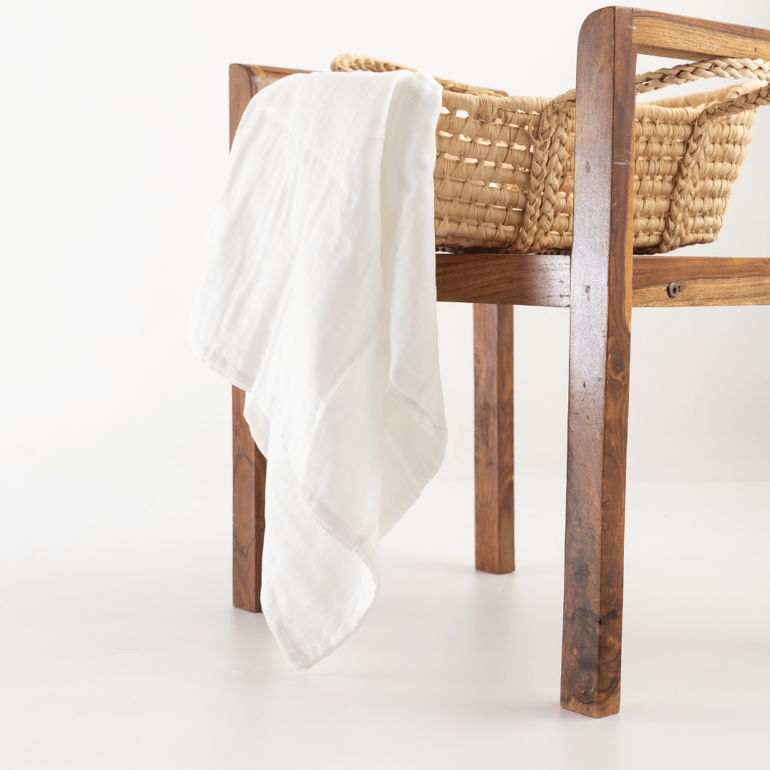 Zoey Swaddle Milk White Organic Muslin Swaddle