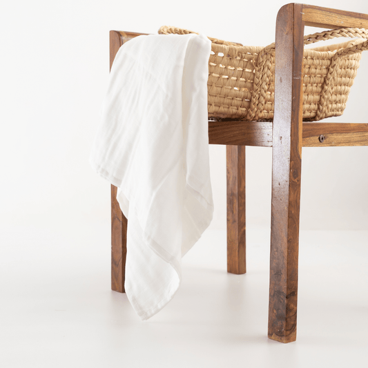 Zoey Swaddle Milk White Organic Muslin Swaddle