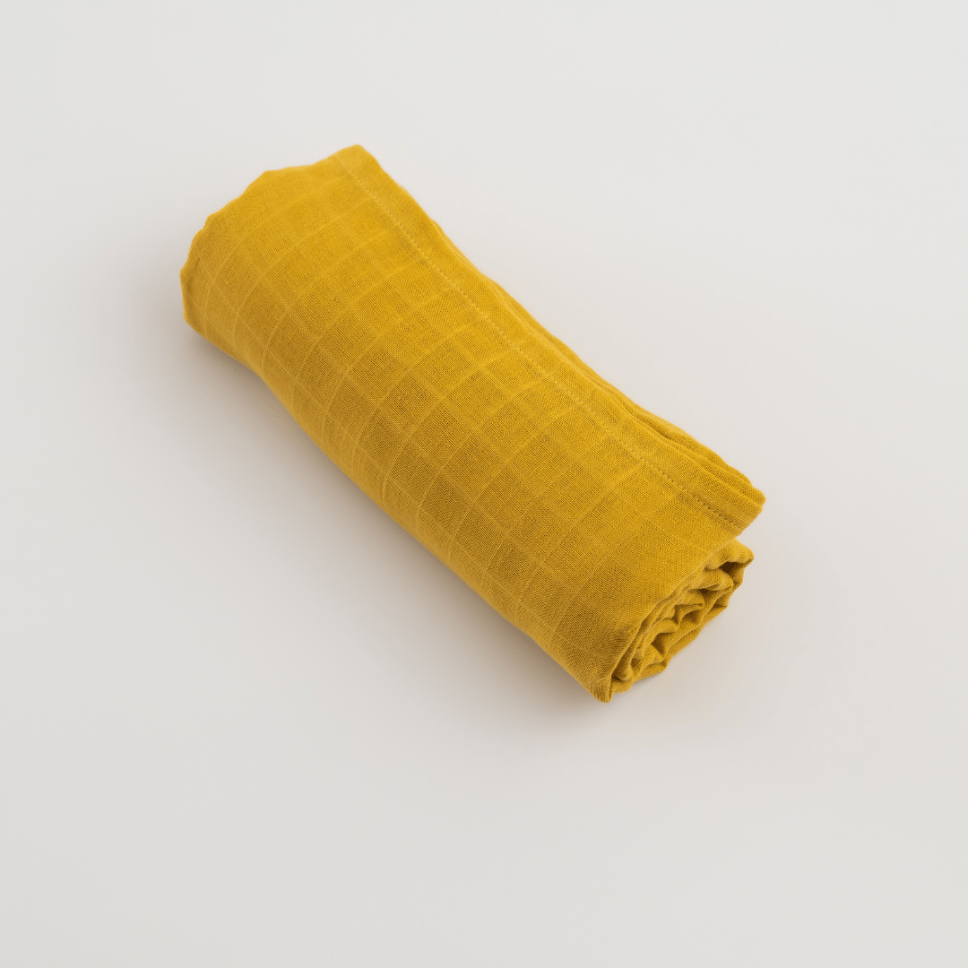 Zoey Swaddle Zoey Organic Muslin Swaddle + Comforter Combo (Mustard Colour)