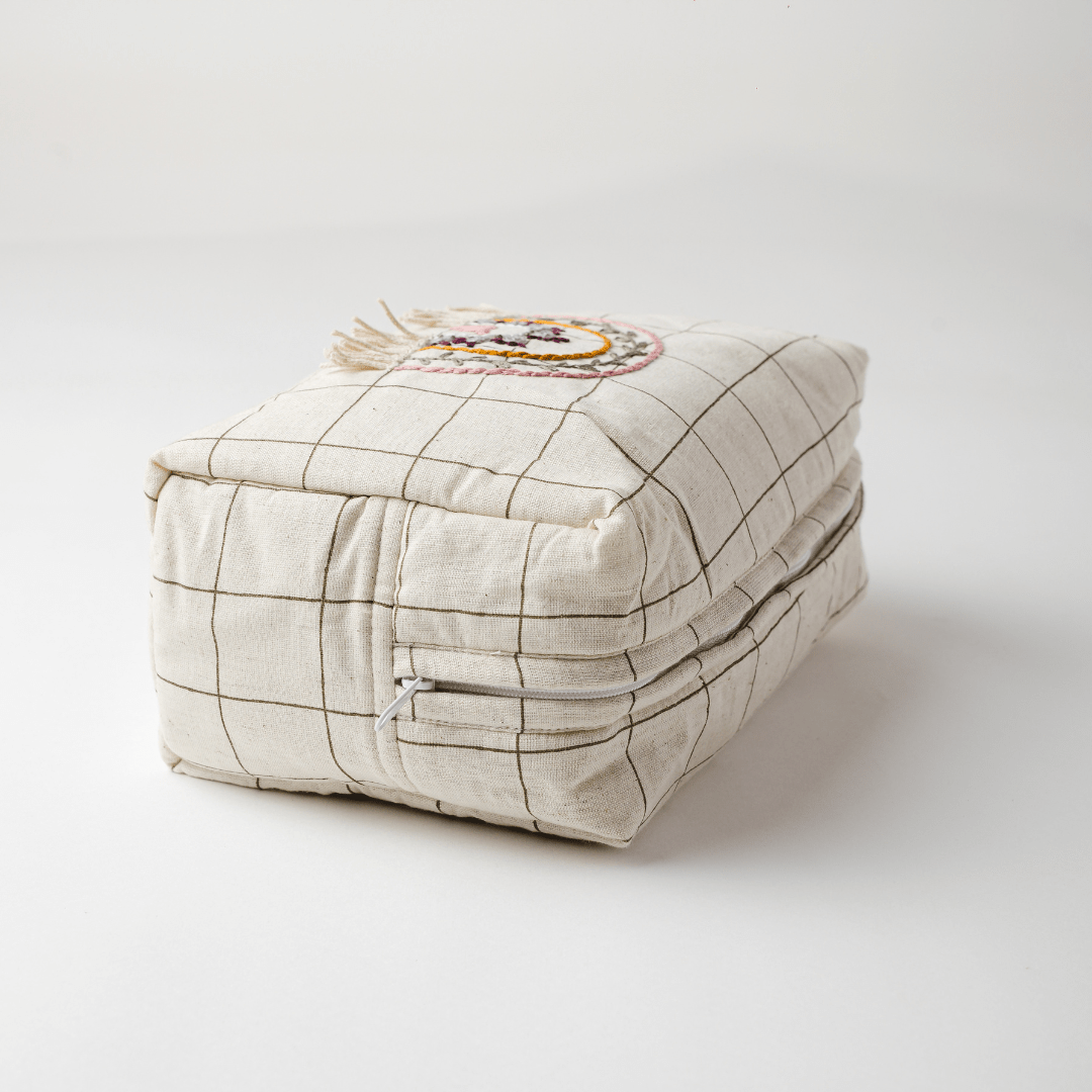 Zoey travel pouch Hand Embroidered Rainbow Cotton Pouch